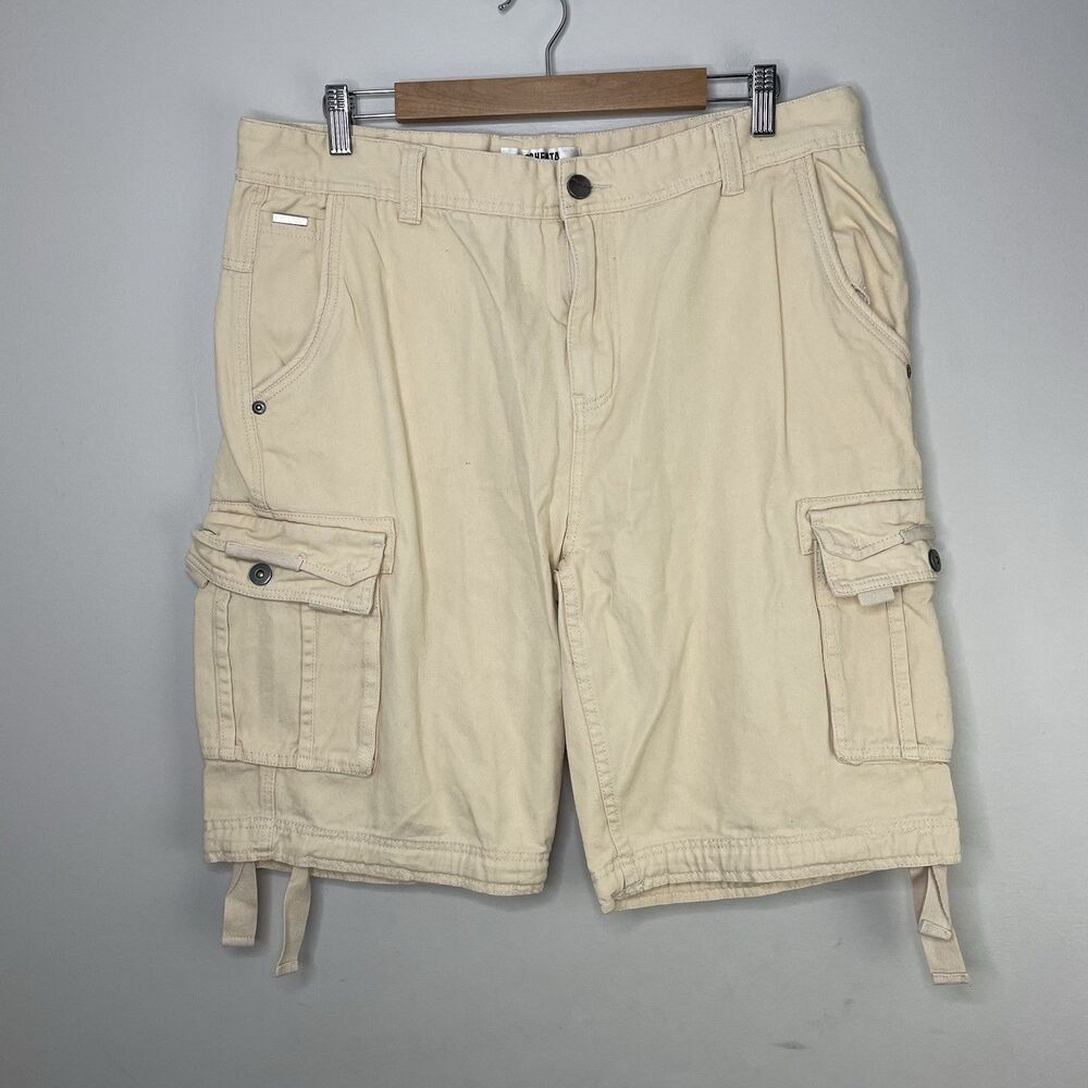 OCHENTA Cargo Shorts Men's Size 36 Cotton Khaki Pockets Utility Outdoor Fishing